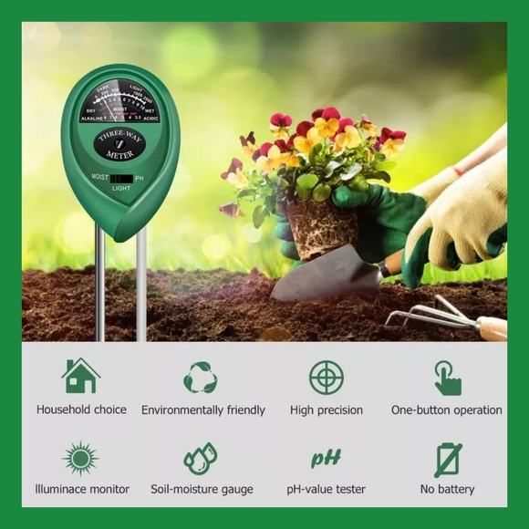 3 in 1 soil meter, measures moisture light & PH levels of your plants soil new - Picture 2 of 13